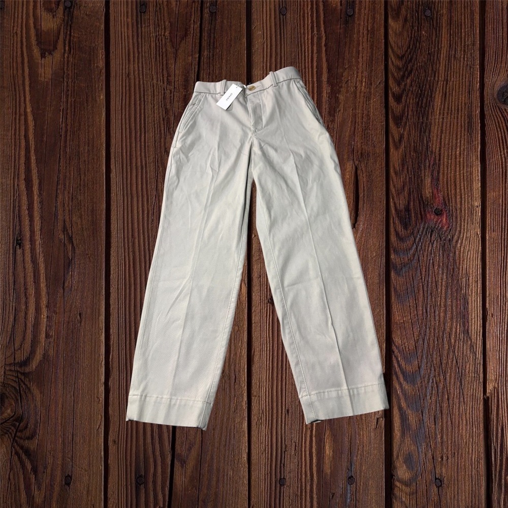Spanx Stretch Twill Wide Leg Crop Pants Women Small Petite Cream‎ NEW OW9XNT8P